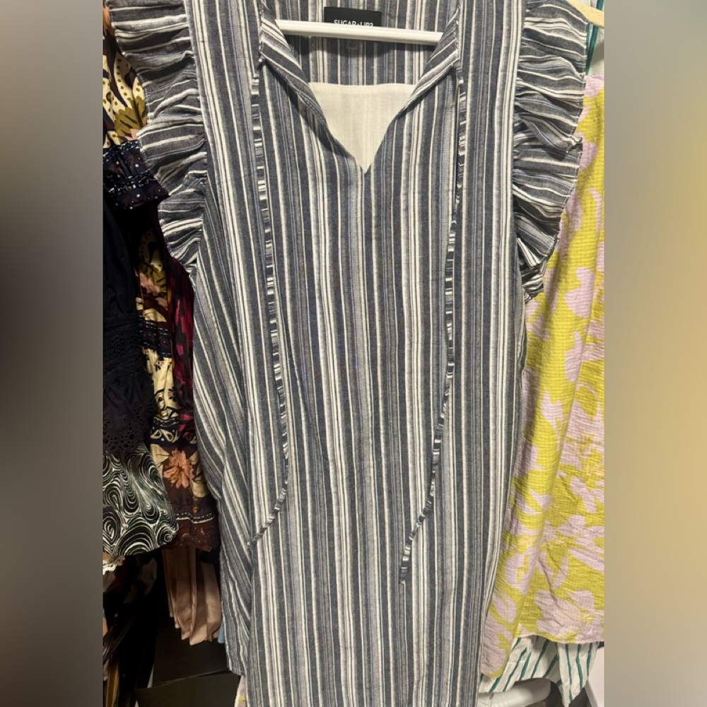 Sugarlips Blue and White Striped Blouse